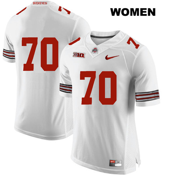 Ohio State Buckeyes Women's Noah Donald #70 White Authentic Nike No Name College NCAA Stitched Football Jersey HD19M17SZ